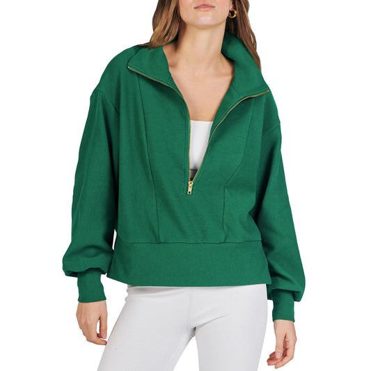 Women's Half-zip Pullover Long-sleeved Sweatshirt