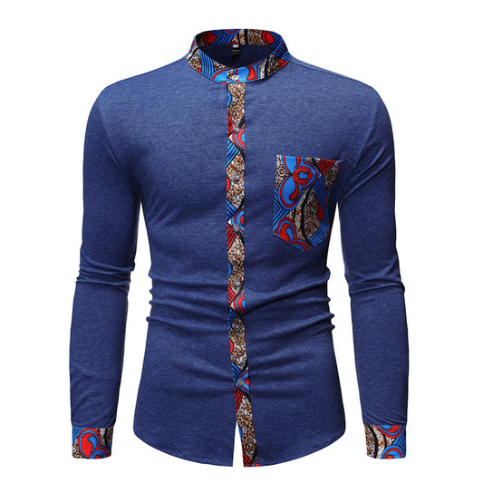 Cross Border Fashion Men''s Shirt New Men''s African