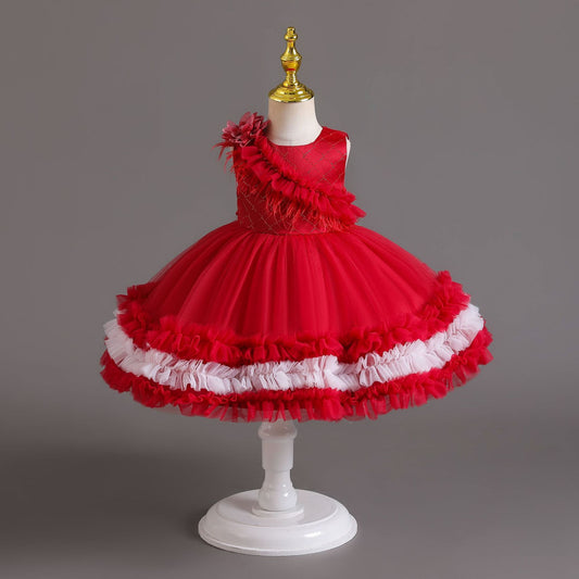 Red Wedding Cake Princess Dress For Women