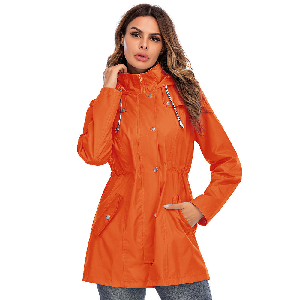 Waterproof zipper raincoat jacket