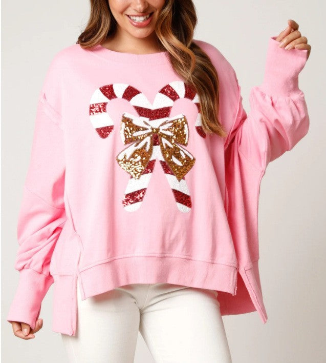 Christmas Sequins Long Sleeve Pullover Hoodie Women