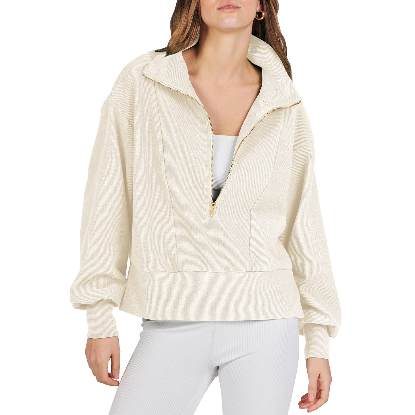 Women's Half-zip Pullover Long-sleeved Sweatshirt