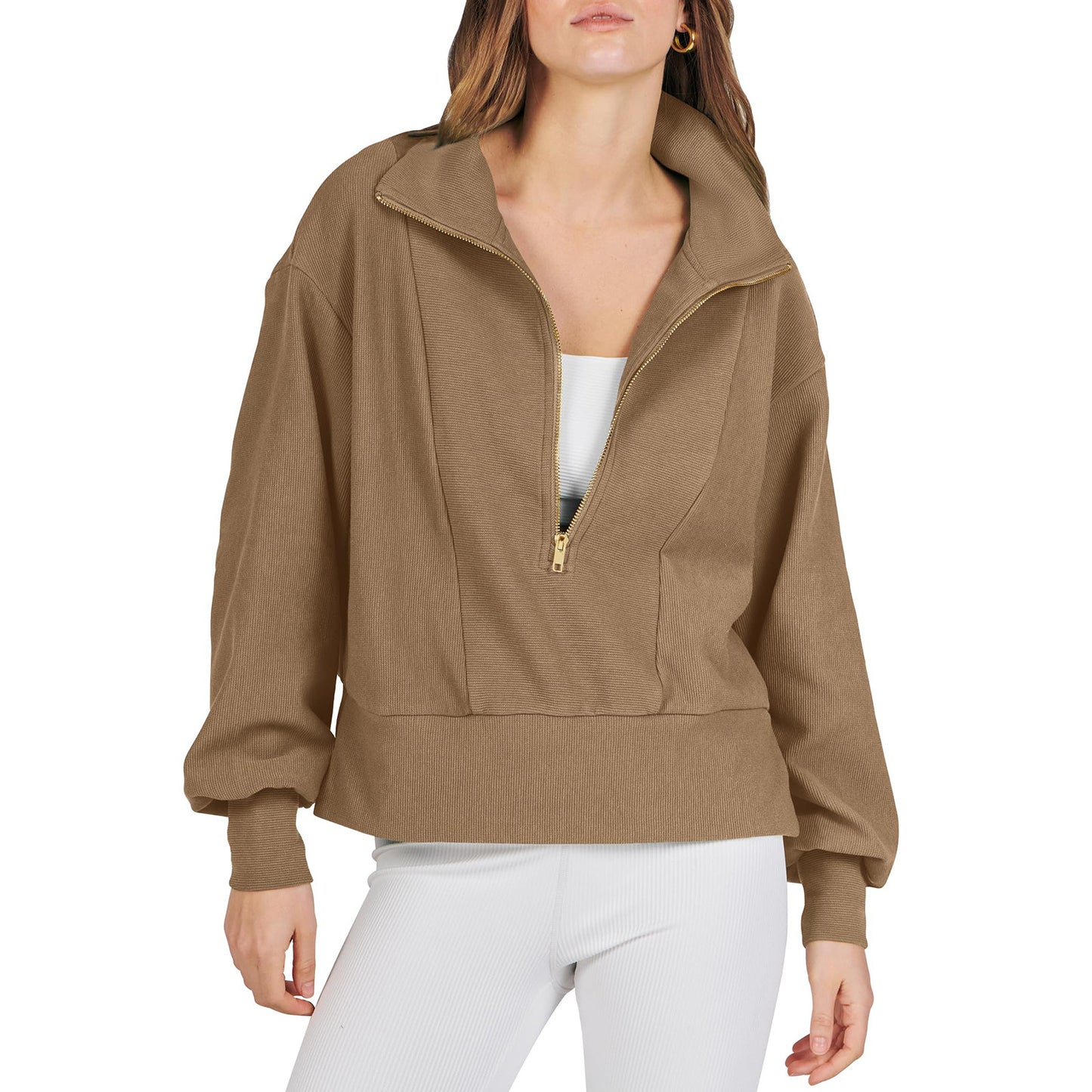 Women's Half-zip Pullover Long-sleeved Sweatshirt