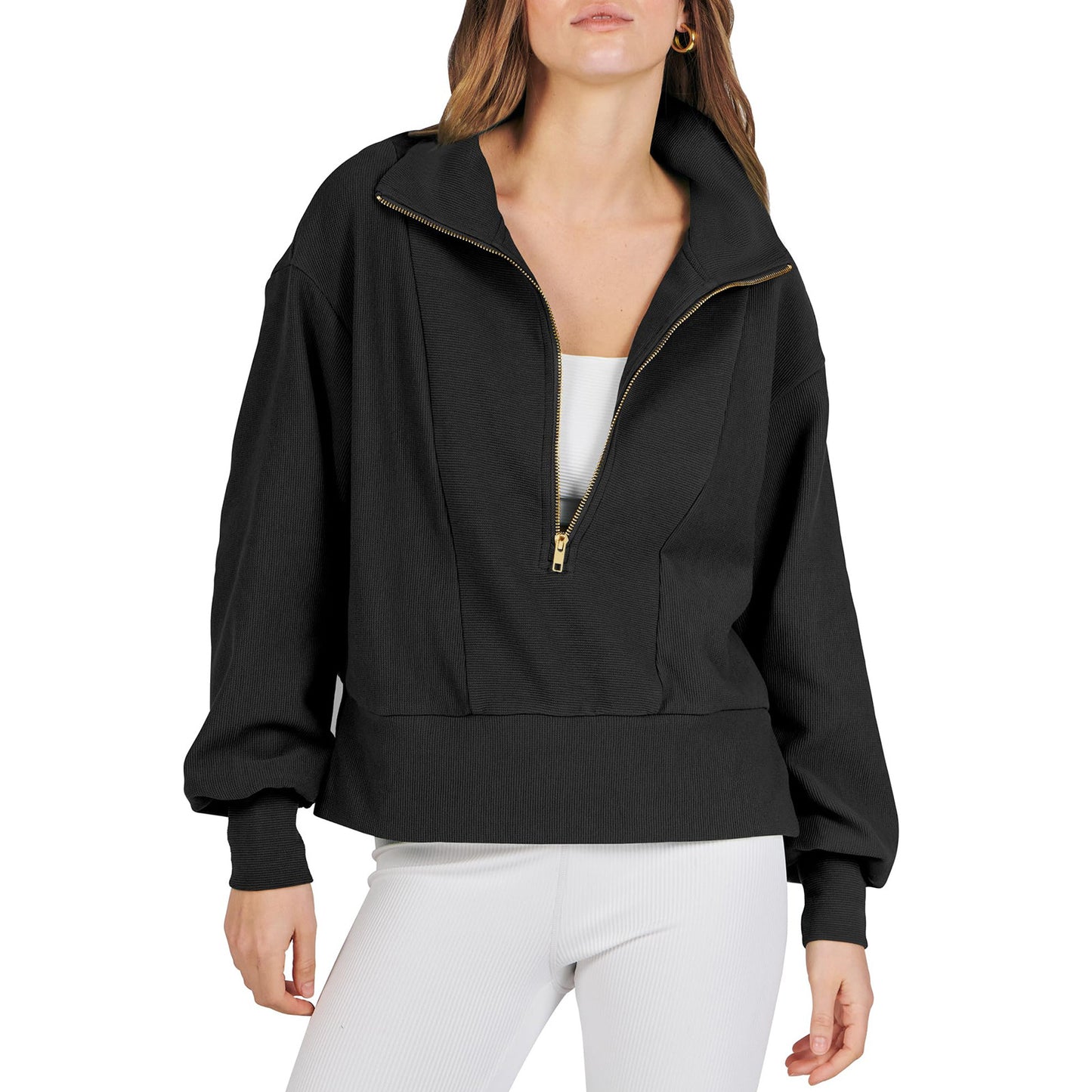 Women's Half-zip Pullover Long-sleeved Sweatshirt