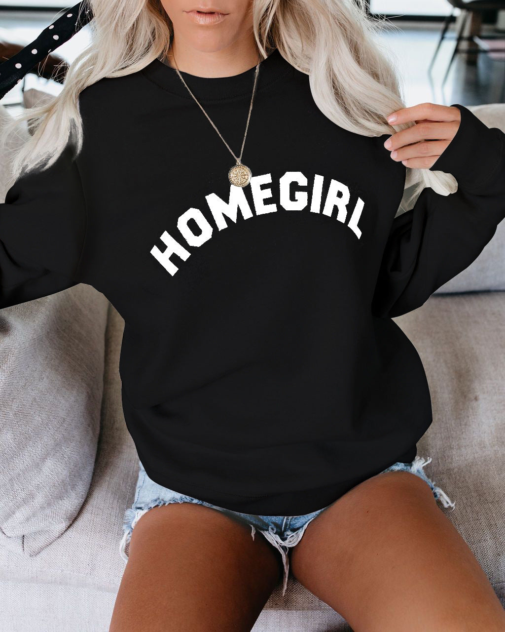 Oversized Long-sleeved Letter Sweatshirt Pullover